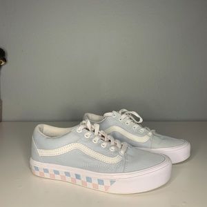Pastel blue lightweight vans